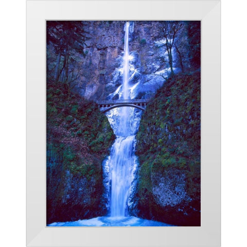 Multnomah Falls Winter White Modern Wood Framed Art Print by Leahy, Ike