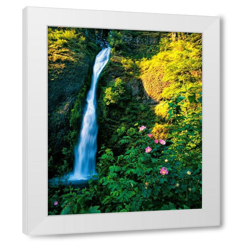 Horse Tail Falls White Modern Wood Framed Art Print by Leahy, Ike