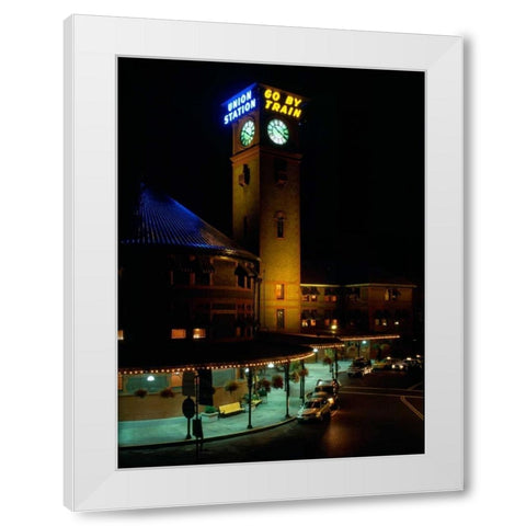 Go by Train White Modern Wood Framed Art Print by Leahy, Ike