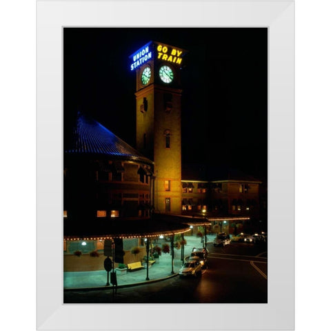 Go by Train White Modern Wood Framed Art Print by Leahy, Ike