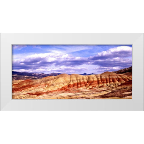 Painted Hills White Modern Wood Framed Art Print by Leahy, Ike