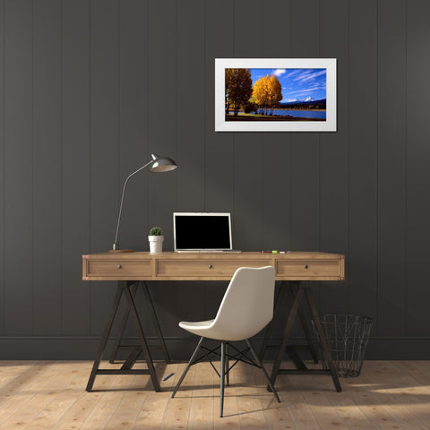 Sisters in Autumn III White Modern Wood Framed Art Print by Leahy, Ike