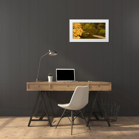 Stone Bridge White Modern Wood Framed Art Print by Leahy, Ike