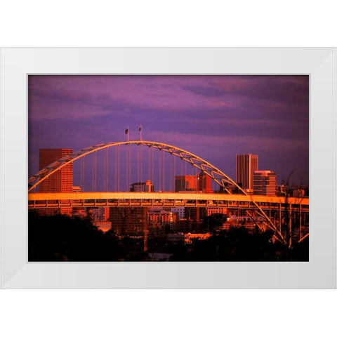 Fremont at Sunset White Modern Wood Framed Art Print by Leahy, Ike