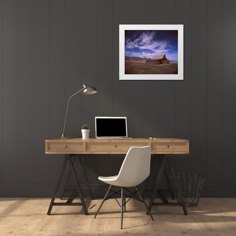 Barn Mormon Row White Modern Wood Framed Art Print by Leahy, Ike