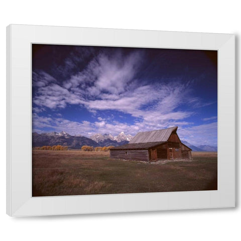 Barn Mormon Row White Modern Wood Framed Art Print by Leahy, Ike