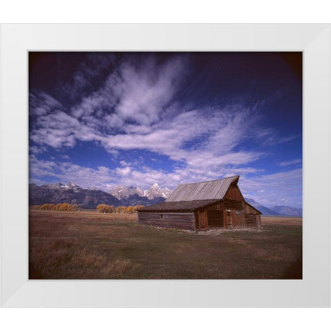 Barn Mormon Row White Modern Wood Framed Art Print by Leahy, Ike