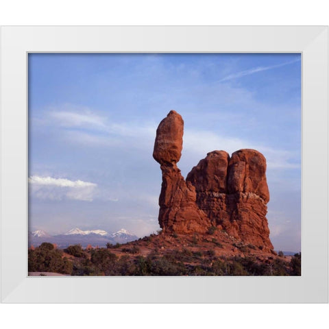 Balancing Rock White Modern Wood Framed Art Print by Leahy, Ike