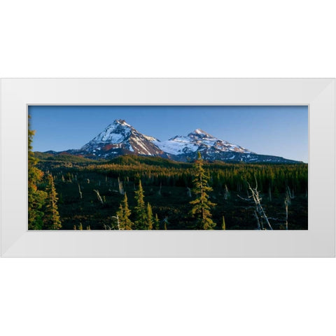 Twin Peaks White Modern Wood Framed Art Print by Leahy, Ike