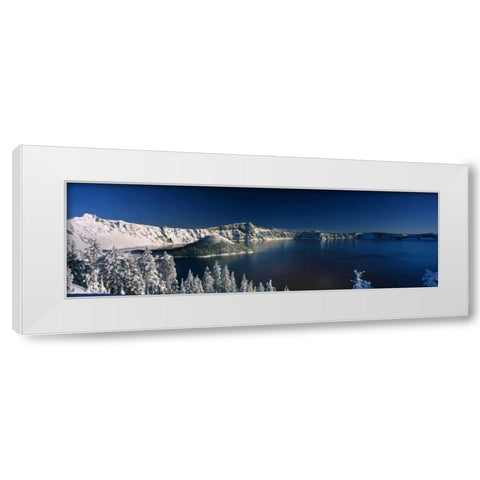 Winter at Crater Lake White Modern Wood Framed Art Print by Leahy, Ike