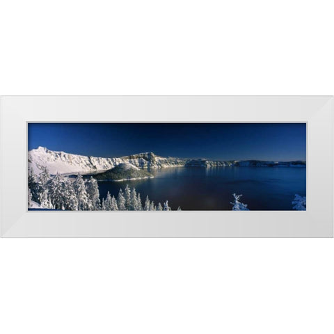 Winter at Crater Lake White Modern Wood Framed Art Print by Leahy, Ike