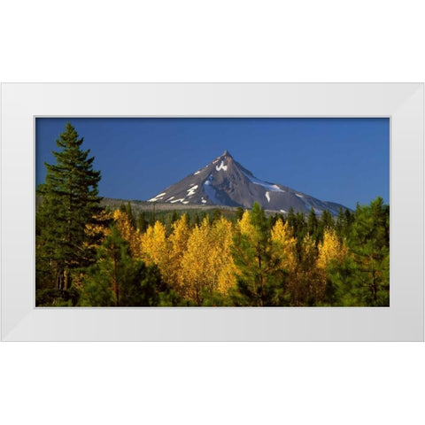 Mt. Jefferson White Modern Wood Framed Art Print by Leahy, Ike