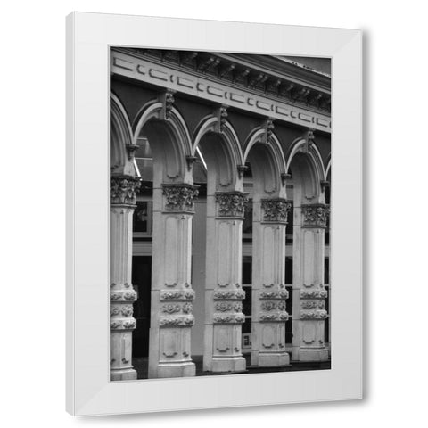 Town Square White Modern Wood Framed Art Print by Leahy, Ike