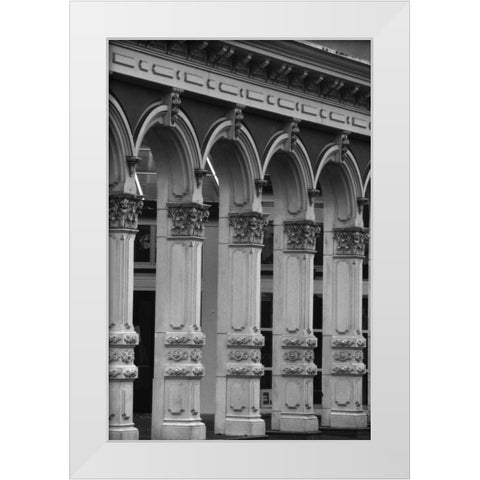 Town Square White Modern Wood Framed Art Print by Leahy, Ike