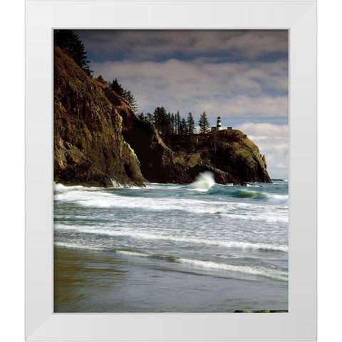 North Head Lighthouse White Modern Wood Framed Art Print by Leahy, Ike