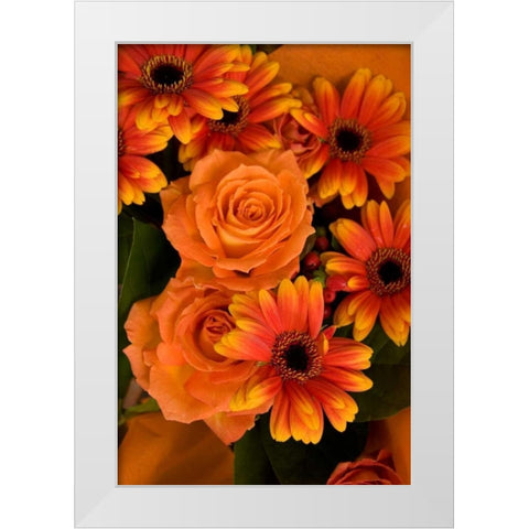 Summer Bouquet III White Modern Wood Framed Art Print by Love, Maureen