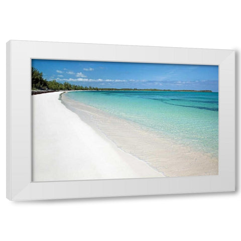 Winding Bay Beach I White Modern Wood Framed Art Print by Malvin, Larry