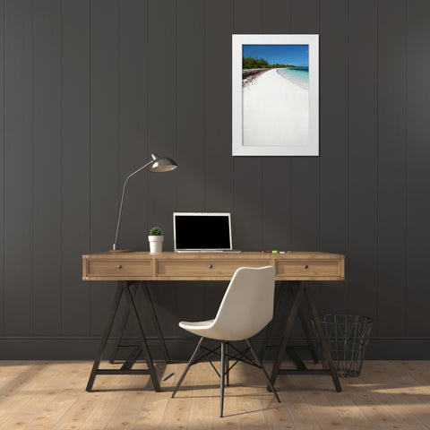 Winding Bay Beach II White Modern Wood Framed Art Print by Malvin, Larry
