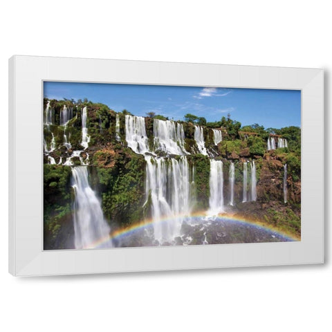 Iguazu Rainbow White Modern Wood Framed Art Print by Malvin, Larry