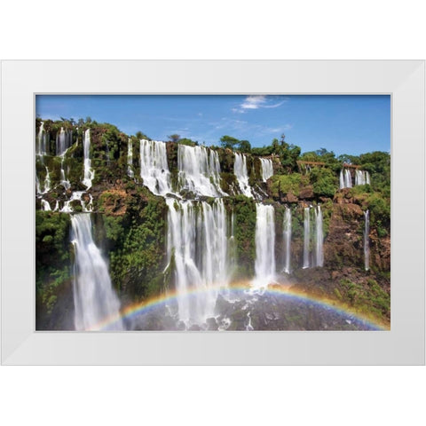 Iguazu Rainbow White Modern Wood Framed Art Print by Malvin, Larry