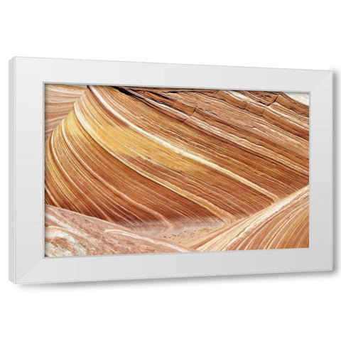 Wave Closeup White Modern Wood Framed Art Print by Malvin, Larry