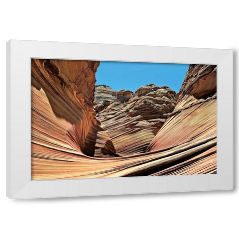 Wave Entrance White Modern Wood Framed Art Print by Malvin, Larry