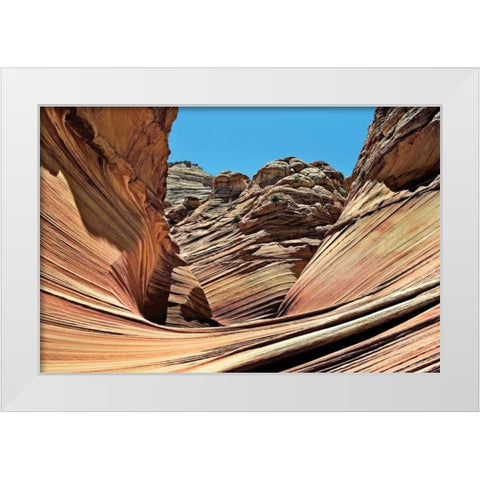 Wave Entrance White Modern Wood Framed Art Print by Malvin, Larry
