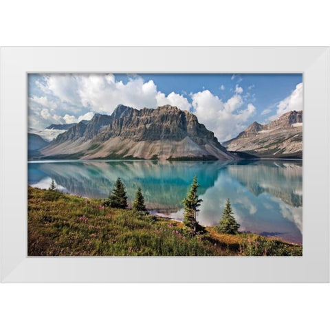 Bow Lake White Modern Wood Framed Art Print by Malvin, Larry