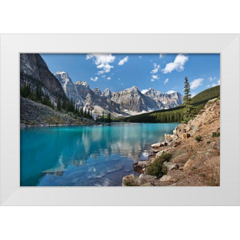 Moraine Lake I White Modern Wood Framed Art Print by Malvin, Larry