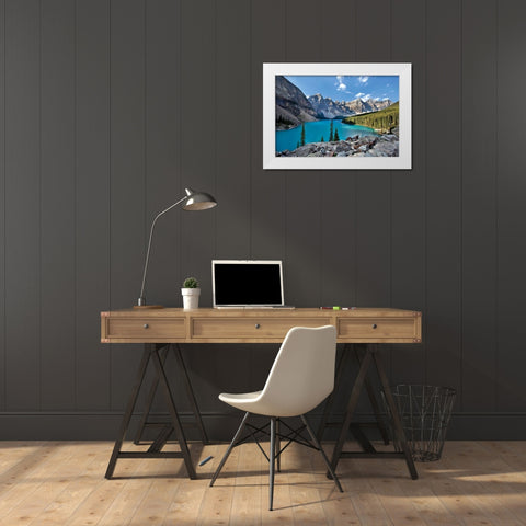 Moraine Lake II White Modern Wood Framed Art Print by Malvin, Larry
