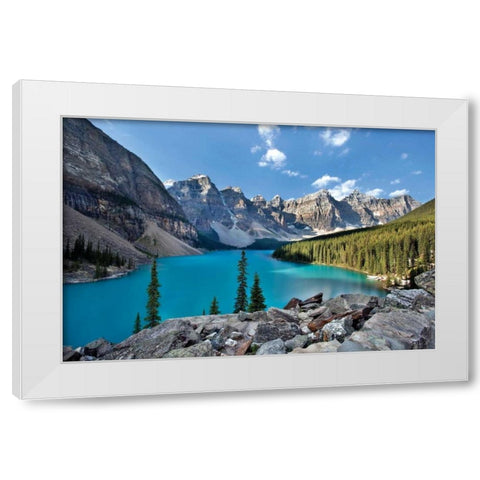 Moraine Lake II White Modern Wood Framed Art Print by Malvin, Larry