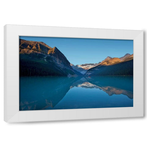 Lake Louise Dawn I White Modern Wood Framed Art Print by Malvin, Larry