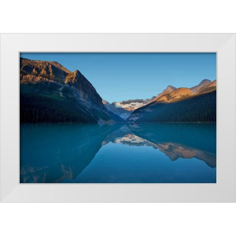 Lake Louise Dawn I White Modern Wood Framed Art Print by Malvin, Larry