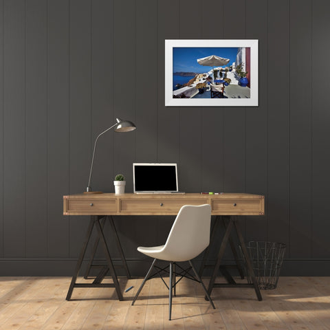 Cliffside View White Modern Wood Framed Art Print by Malvin, Larry