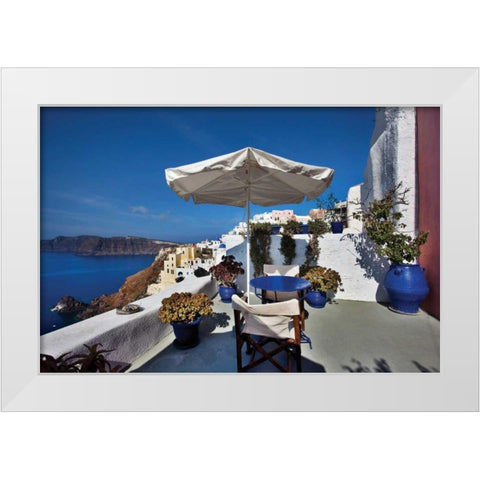 Cliffside View White Modern Wood Framed Art Print by Malvin, Larry