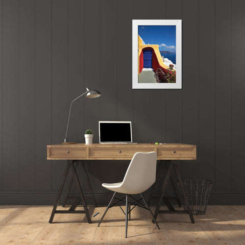 Deck Ocean View I White Modern Wood Framed Art Print by Malvin, Larry