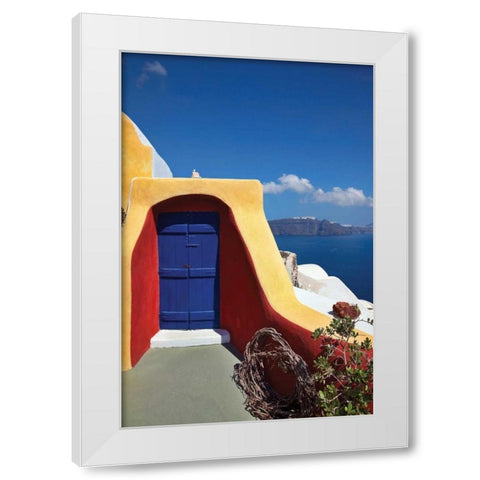 Deck Ocean View I White Modern Wood Framed Art Print by Malvin, Larry