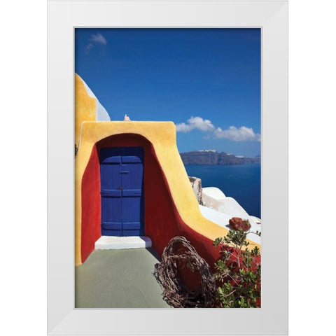Deck Ocean View I White Modern Wood Framed Art Print by Malvin, Larry
