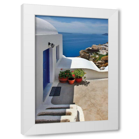 Home Ocean View White Modern Wood Framed Art Print by Malvin, Larry