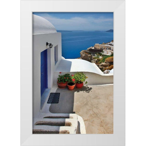 Home Ocean View White Modern Wood Framed Art Print by Malvin, Larry