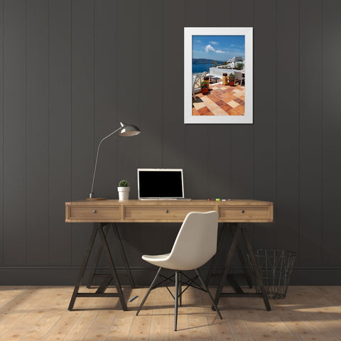 Terra Cotta Deck Caldera White Modern Wood Framed Art Print by Malvin, Larry