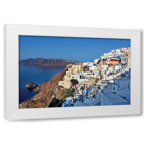 Early Morning Hillside White Modern Wood Framed Art Print by Malvin, Larry