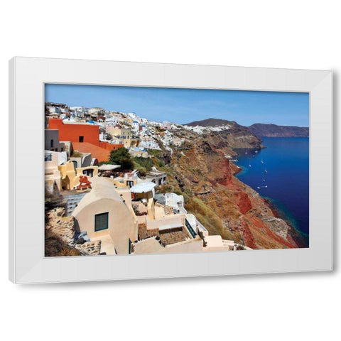 Hillside View Cliffs White Modern Wood Framed Art Print by Malvin, Larry