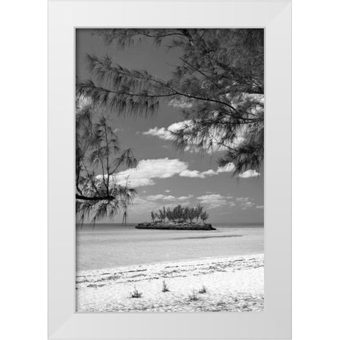 Gaulding Cay Island BW White Modern Wood Framed Art Print by Malvin, Larry