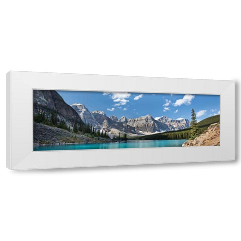 Moraine Lake Panorama White Modern Wood Framed Art Print by Malvin, Larry