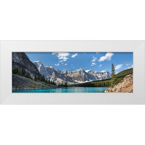 Moraine Lake Panorama White Modern Wood Framed Art Print by Malvin, Larry
