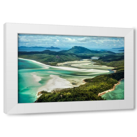 Whitsunday Island I White Modern Wood Framed Art Print by Malvin, Larry