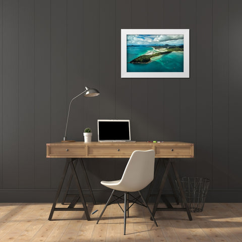Whitsunday Island II White Modern Wood Framed Art Print by Malvin, Larry