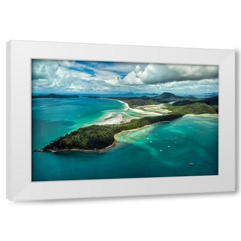 Whitsunday Island II White Modern Wood Framed Art Print by Malvin, Larry