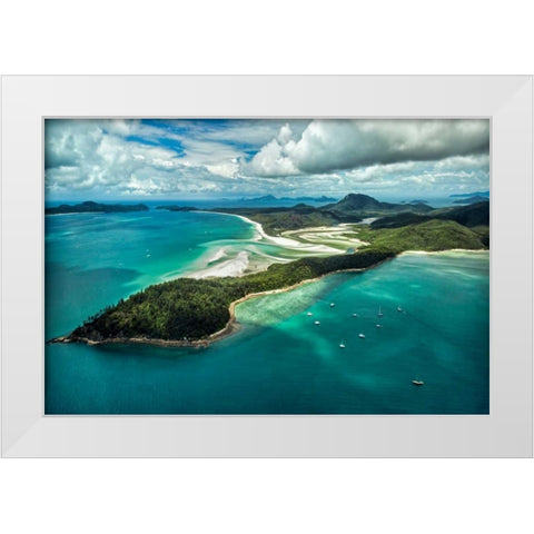 Whitsunday Island II White Modern Wood Framed Art Print by Malvin, Larry